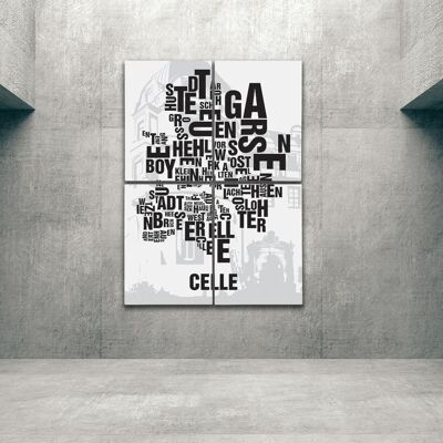 Place of the letters Celle Herzogschloss - 140x200cm-as-4-part-stretcher