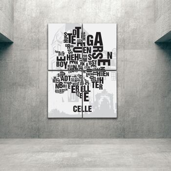 Place des lettres Celle Herzogschloss - 140x200cm-comme-4-part-stretcher 1