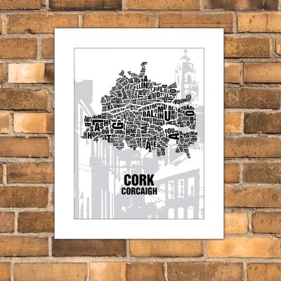Letter location Cork Shandon Bells - 40x50cm-passepartout
