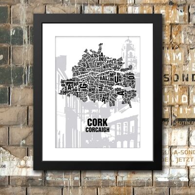 Buchstabenort Cork Shandon Bells - 40x50-passepartout-gerahmt