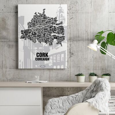 Luogo delle lettere Cork Shandon Bells - 40x50cm-tela-su-barella