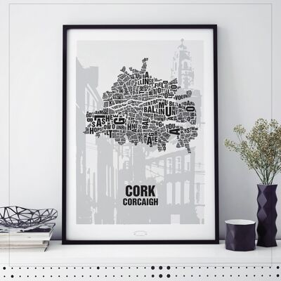 Buchstabenort Cork Shandon Bells - 50x70cm-digitaldruck-gerahmt