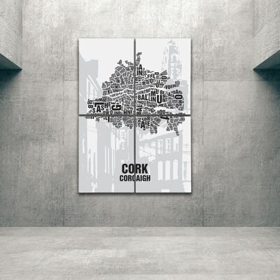 Buchstabenort Cork Shandon Bells - 140x200cm-als-4-teiliger-keilrahmen