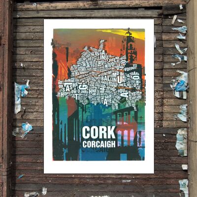 Letter Place Cork Shandon Bells Art Print - 50x70cm impression numérique