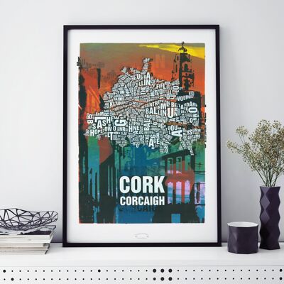 Luogo delle lettere Cork Shandon Bells stampa d'arte - 50x70cm-stampa digitale con cornice