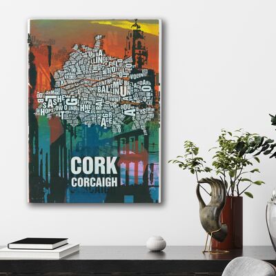 Luogo delle lettere Cork Shandon Bells stampa d'arte - 50x70cm-tela-su-barella