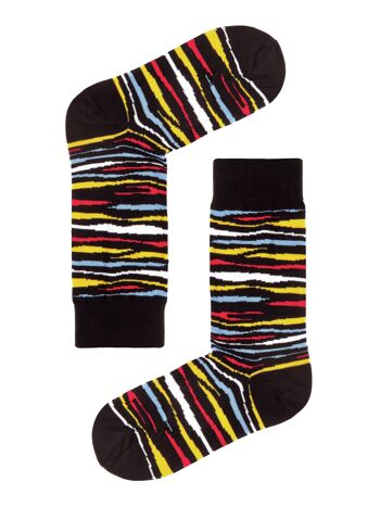 Chaussettes bio à motif zèbre - chaussettes à rayures zébrées colorées, zèbre en couleurs 3