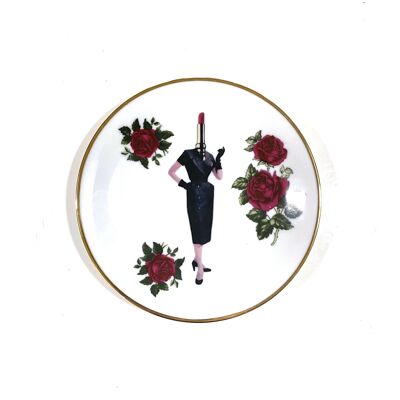 Decorative wall plate miss lipstick