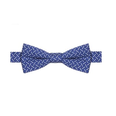 ALCÉ - COTTON BOW TIE WITH STICK PATTERN - BLUE AND WHITE