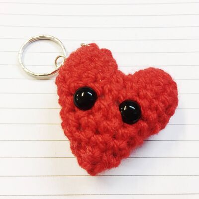 Vegan Crochet red love heart ideal as valentine gift