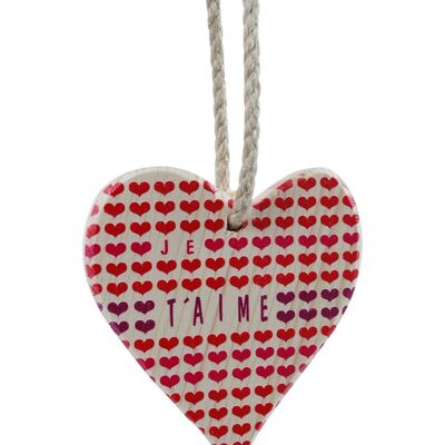 Coeur en bois "je t'aime"  - décoration et cadeaux