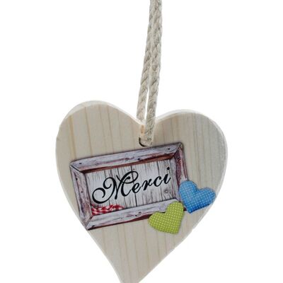 Coeur en bois "merci"  - décoration et cadeaux