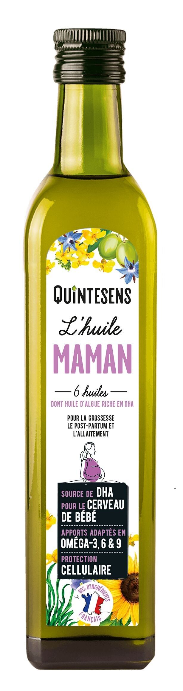 Future Mom Oil, deckt den Bedarf an Omega 3, 6 & 9, Vitamin E und DHA - 50 cl