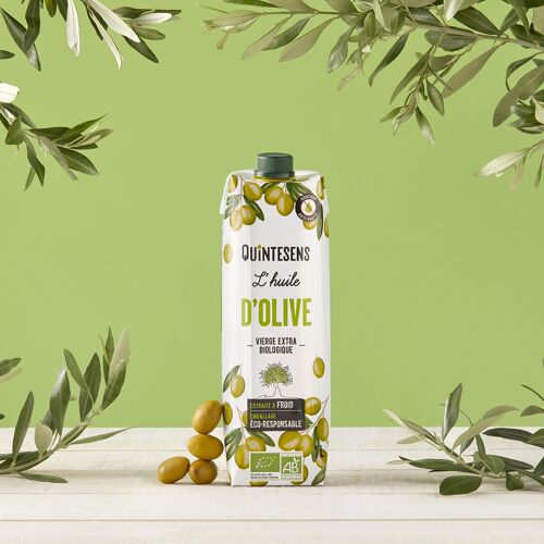 Huile d'Olive Bio 1L, conçu en Emballage Éco-Responsable - Origine Espagne