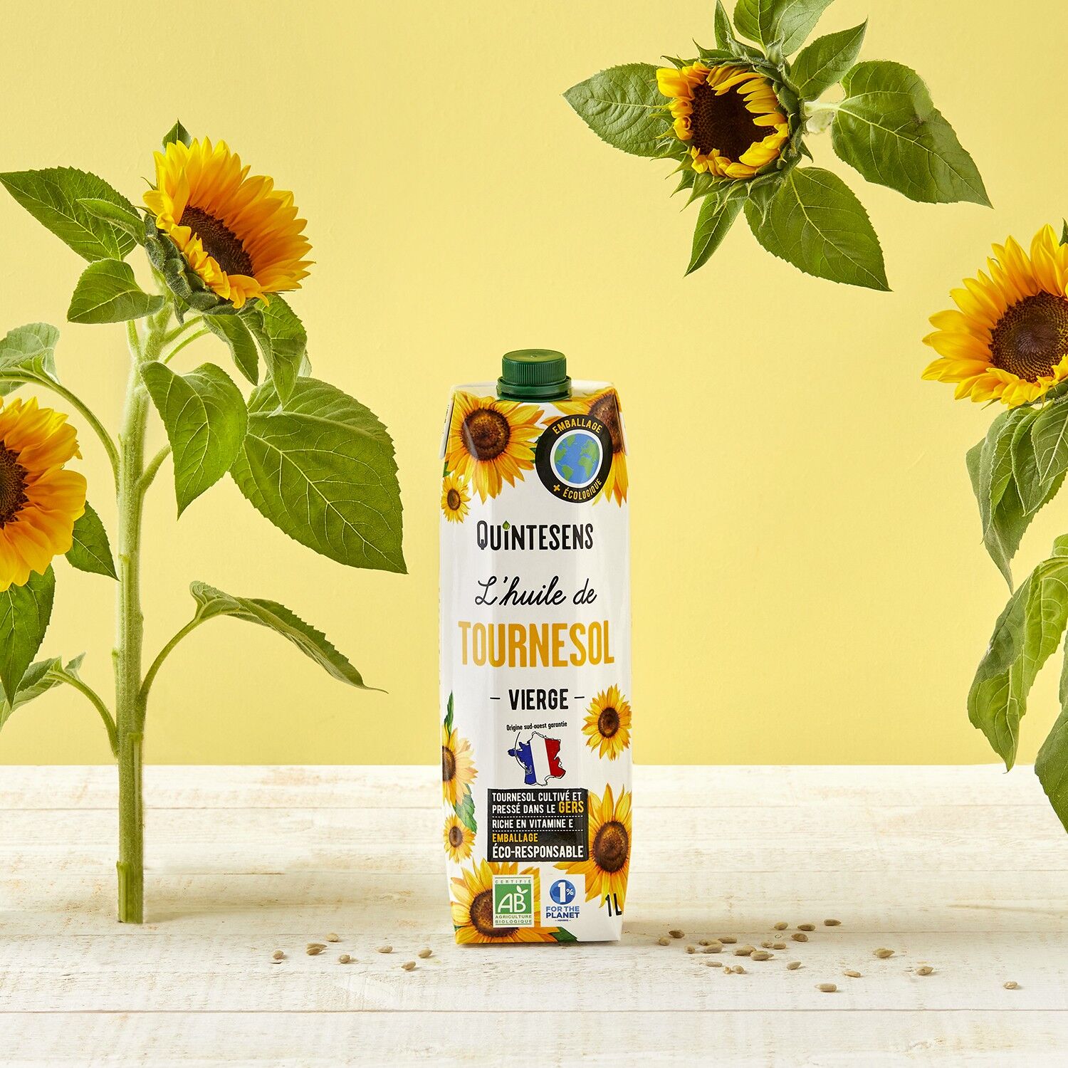 Organic Sunflower Oil from Gers 1L, designed in Eco-Responsible Packaging