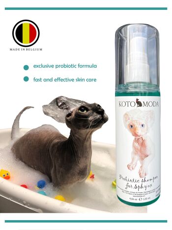 Kotomoda Shampooing probiotique pour chats Sphynx 120 ml 5