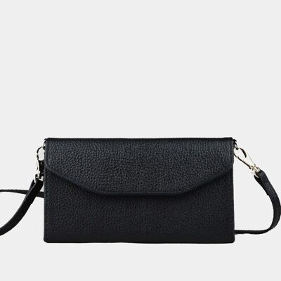 3 in 1 black leather shoulder bag