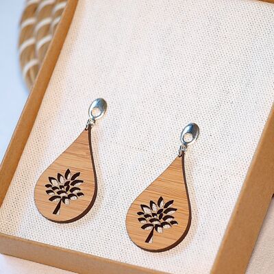 Pendientes madera de bambú árbol