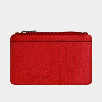 Porte-monnaie cuir rouge RFID