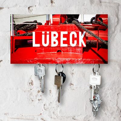 Schlüsselbrett auf Holz - Lübeck - Variante Magnet