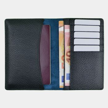 Etui passeport cuir noir RFID 4