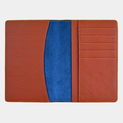 RFID brown leather passport case