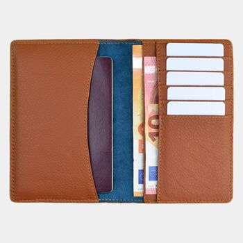 Etui passeport cuir marron RFID 5