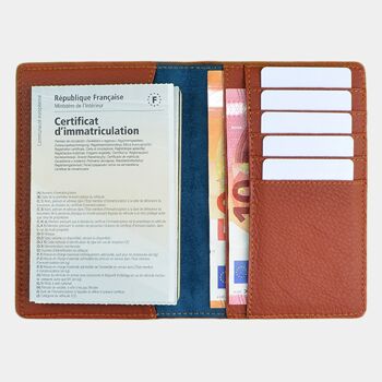 Etui passeport cuir marron RFID 6