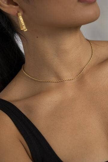 Stack Together Rope Chain Necklace Gold