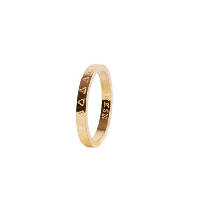 Female Energy Triangle Engraved Ring Gold