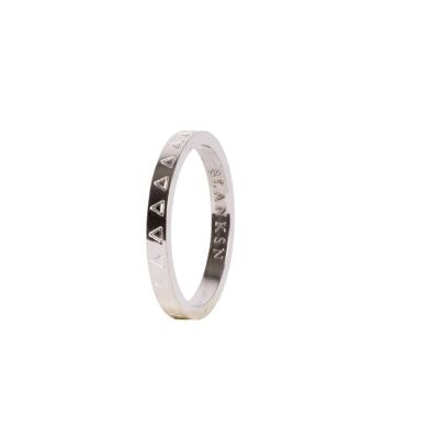 Female Energy Triangle Engraved Ring Silver