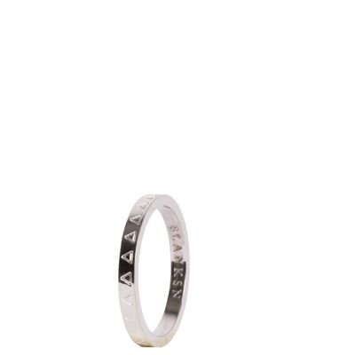 Gravierter Ring mit weiblichem Energiedreieck in Silber
