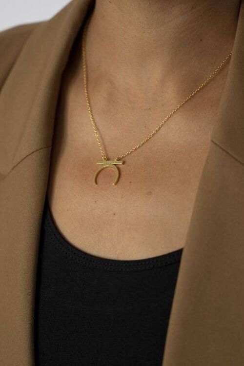 Female Empowerment Crescent Moon Necklace Gold