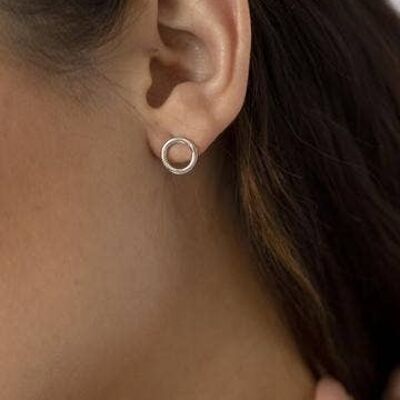 Unity Circle Studs Silver (925 Sterling Silver)