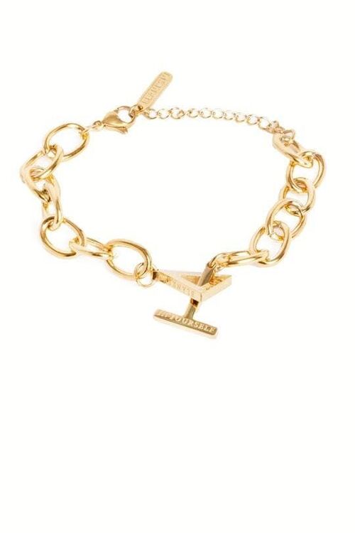 Believe In Yourself Chunky Chain Bracelet Gold