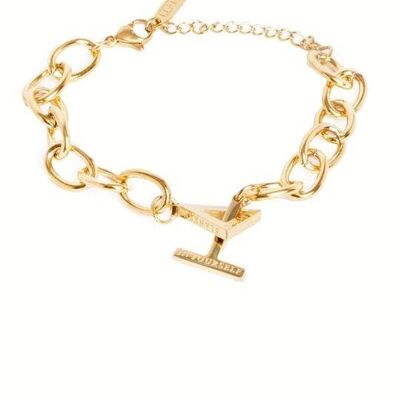 Believe In Yourself Pulsera de Cadena Gruesa en Oro