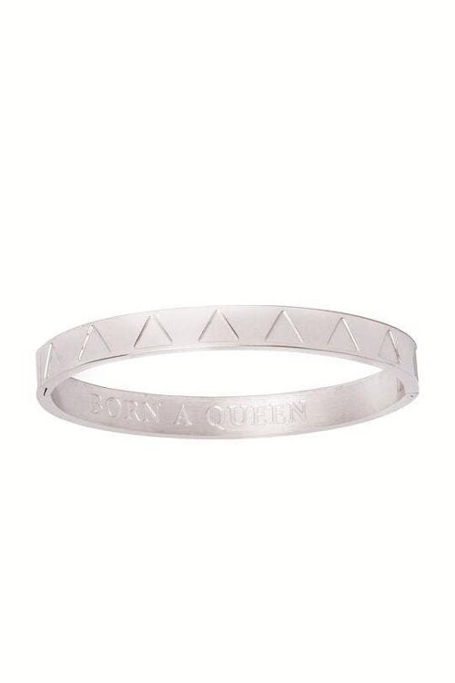 Born a Queen Triangle Bangle Silver