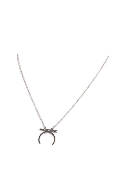 Female Empowerment Crescent Moon Necklace Silver