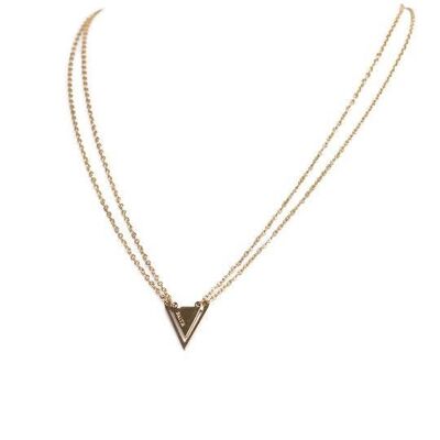 Faith Triangle Double Chain Necklace Gold