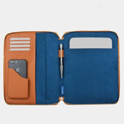 Funda para tablet de cuero marrón de 11 pulgadas