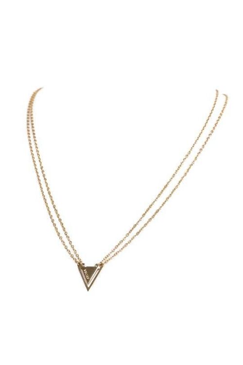 Belief Triangle Double Chain Necklace Gold