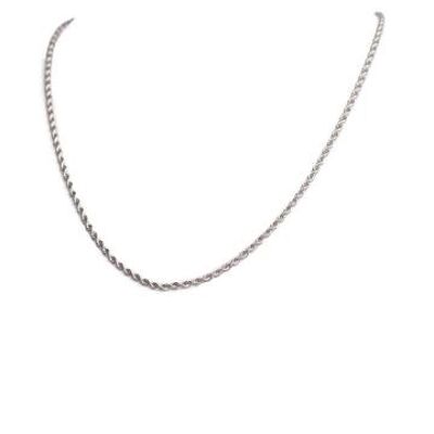 Stack Together Rope Chain Necklace Silver