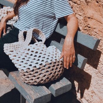 Sac de plage « Ingrid Grande » crème + écru + beige 1