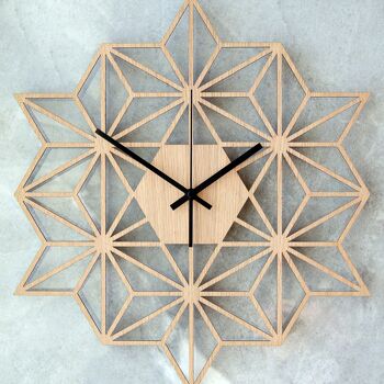 Horloge FLOCON DE NEIGE - Horloge murale géométrique en bois 4