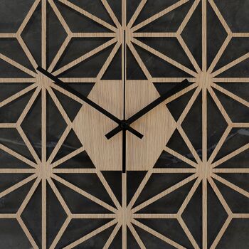 Horloge FLOCON DE NEIGE - Horloge murale géométrique en bois 6