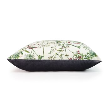 Celina Digby Oreiller de canapé en velours super doux de luxe 43 x 43 cm avec rembourrage rembourré, motif floral Welsh Meadow Cream 5