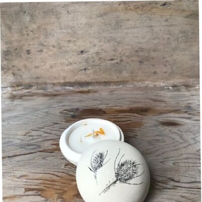 A Dal nostro vaso per candele con design a testa di semi di cardo da giardino