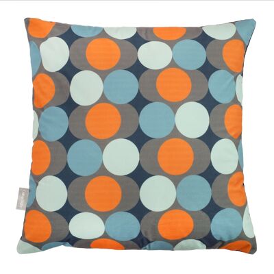 Celina Digby Luxury Super Soft Velvet Sofa Cushion Pillow with Inner Padding, 43cm x 43cm, Dot Drops Orange Retro Geometric Design