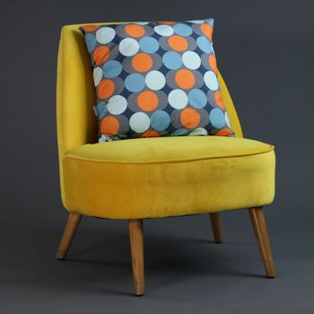 Celina Digby Oreiller de canapé en velours super doux de luxe avec rembourrage intérieur, 43 cm x 43 cm, motif géométrique rétro orange Dot Drops 2