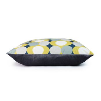 Celina Digby Oreiller de canapé en velours super doux de luxe 43 x 43 cm avec rembourrage rembourré, motif géométrique rétro jaune Dot Drops 5